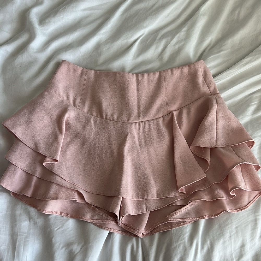 Light pink Zara ruffle skirt skort